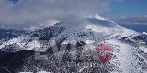 Η χιονισμένη Εύβοια από ψηλά