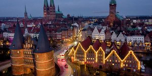 Πανοραμική άποψη της πόλης Λίμπεκ στη Γερμανία