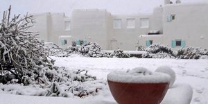 κακοκαιρία Ελπίς, χιόνια στη Μύκονο