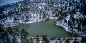κακοκαιρία Ελπίς, χιόνια στη λίμνη Μπελέτσι