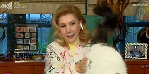 Η Λίτσα Πατέρα με την γάτα της, τον Μπρούνο