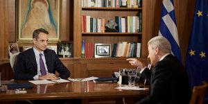 Ο Κυριάκος Μητσοτάκης στη συνέντευξη που παραχώρησε στον ΑΝΤ-1 και στον Ν. Χατζηνικολάου