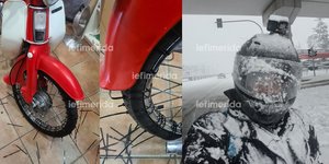 Η πατέντα που έκανε ο οδηγός για να κινείται το παπί στα χιόνια