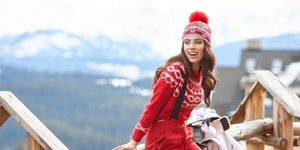 γυναίκα σε χιονοδρομικό κέντρο