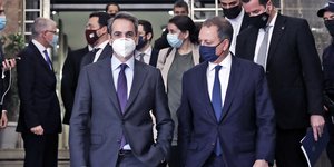 Ο Κυριάκος Μητσοτάκης με τον Σπήλιο Λιβανό