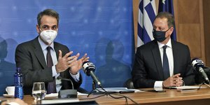 Ο Κυριάκος Μητσοτάκης με τον αποπεμφθέντα Σπήλιο Λιβανό