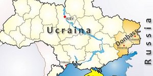 Χάρτης της Ουκρανίας με τις αποσχισθείσες περιοχές