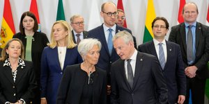 Στιγμιότυπο από τη σημερινή σύνοδο των ευρωπαίων υπουργών Οικονομικών