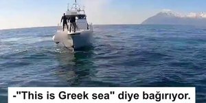 Ο έλληνας λιμενικός καλεί τους Τούρκους να αποχωρήσουν από το σημείο