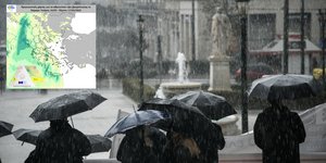 κακοκαιρία στο κέντρο της Αθήνας