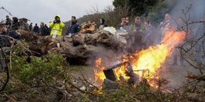 Στιγμιότυπο από τα επεισόδια στη Μυτιλήνη
