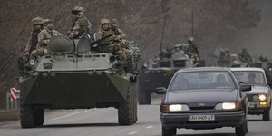 Ουκρανικά τανκς σε παράταξη μετά την εισβολή της Ρωσίας