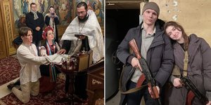 Ουκρανία: Ζευγάρι παντρεύτηκε και μετά πήρε τα όπλα