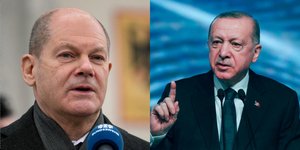 Ο Γερμανός καγκελάριος Όλαφ Σολτς και ο Τούρκιος πρόεδρος Ρετζέπ Ταγίπ Ερντογάν