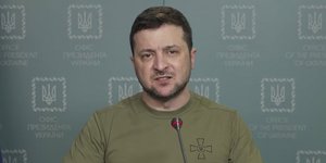 Ο Πρόεδρος της Ουκρανίας, Βολοντιμιρ Ζελένσκι 