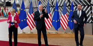 Ούρσουλα φον ντερ Λάιεν, Τζο Μπάιντεν και Σαρλ Μισέλ στην σύνοδο Κορυφής