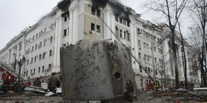 βομβαρδισμένο κτίριο στο Χάρκοβο