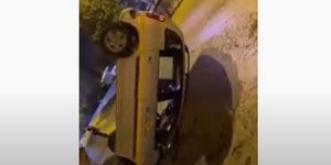 Το ΙΧ ανατράπηκε στη λεωφόρο Χαμοστέρνας