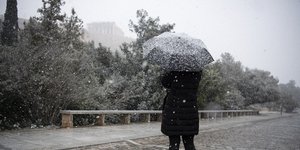 καιρός, χιονόπτωση στην Αθήνα