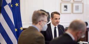 Ο Κυριάκος Μητσοτάκης στο υπουργικό