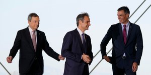 Μάριο Ντράγκι, Κυριάκος Μητσοτάκης, Πέδρο Σάντσεθ