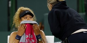 Η Νάομι Οσάκα κλαμένη στο Indian Wells