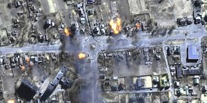 Δορυφορική εικόνα της βομβαρδισμένης πόλης Τσερνίχιβ στην Ουκρανία