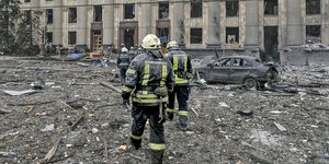 Βομβαρδισμένο τοπίο στο Χάρκοβο 