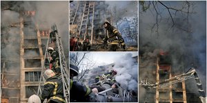 Εισβολή στην Ουκρανία: Εικόνες καταστροφής από τους ρωσικούς βομβαρδισμούς στο Κίεβο