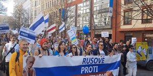 Διαδήλωση στην Πράγα κατά του Πούτιν