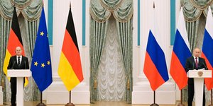 Ο Βλ. Πούτιν σε συνέντευξη Τύπου με τον Όλαφ Σολτς