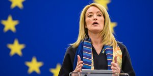 Η πρόεδρος του Ευρωπαϊκού Κοινοβουλίου, Ρομπέρτα Μετσόλα