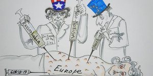 Το σκίτσο που δημοσίευσε η ρωσική πρεσβεία στη Γαλλία