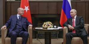Οι πρόεδροι Τουρκίας και Ρωσίας, Ρετζέπ Ταγίπ Ερντογάν και Βλαντιμιρ Πούτιν