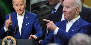 Ο Τζο Μπάιντεν κατά την ομιλία του σε εργοστάσιο βιοεπεξεργασίας