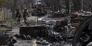 Βομβαρδισμένη περιοχή στην Ουκρανία