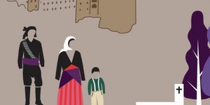 Καλλιτεχνική απεικόνιση του ταφικού εθίμου των Ποντίων