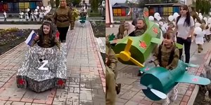 Παιδιά νηπιαγωγείου στη Ρωσία ντυμένα «τανκς» και «αεροσκάφη»