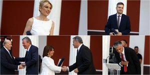 Τα 37α βραβεία Μπότση: Ρ. Μπιζόγλη, Β. Νέδος, Α. Καρακούσης, Ι. Χασαπόπουλος, Ν. Ευαγγελάτος