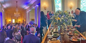 Φιλοφρονήσεις και ντολμαδάκια στη δεξίωση στο Λευκό Οίκο