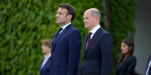 Γερμανός καγκελάριος Όλαφ Σολτς Γάλλος πρόεδρος Εμανουέλ Μακρόν