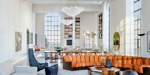 σαλόνι πολυτελούς ρετιρέ στη Νέα Υόρκη