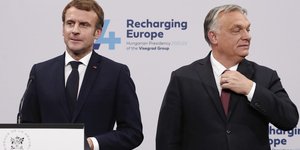 Ο Εμανουέλ Μακρόν κι ο Βίκτος Όρμπαν σε παλαιότερη συνάντησή τους στη Βουδαπέστη