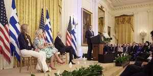 Θερμή υποδοχή για τον Κυριάκο Μητσοτάκη στον Λευκό Οίκο