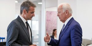 Στιγμιότυπο από παλαιότερη συνάντηση των Κυριάκου Μητσοτάκη και Τζο Μπάιντεν