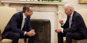 Κυριάκος Μητσοτάκης και Τζο Μπάιντεν στο Οβάλ Γραφείο