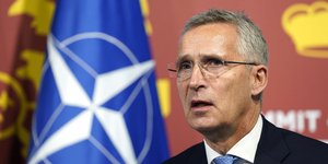 Ο Γ.Γ. του ΝΑΤΟ Γενς Στόλτενμπεργκ στη σύνοδο κορυφής στη Μαδρίτη 