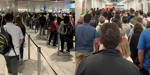 Ουρές επιβατών στα αεροδρόμια του Χίθροου και του Λούτον στο Λονδίνο