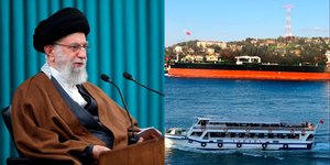 O ανώτατος ηγέτης του Ιράν, αγιατολάχ Χαμενεϊ και το ελληνικό τάνκερ Prudent Warrior