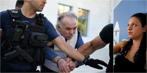 Αριστερά ο καθ' ομολογίαν δολοφόνος, δεξιά η άτυχη εφοριακός Δώρα Ζέμπερη 